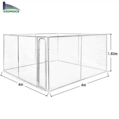 14x4x1.8 outdoor large metal chain link kennel dog house with roof